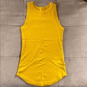 Crew Neck Olive/Yellow Tank Top